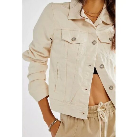 FREE PEOPLE NWT Rumors Denim Jacket / Ecru - XS - Picture 4 of 10